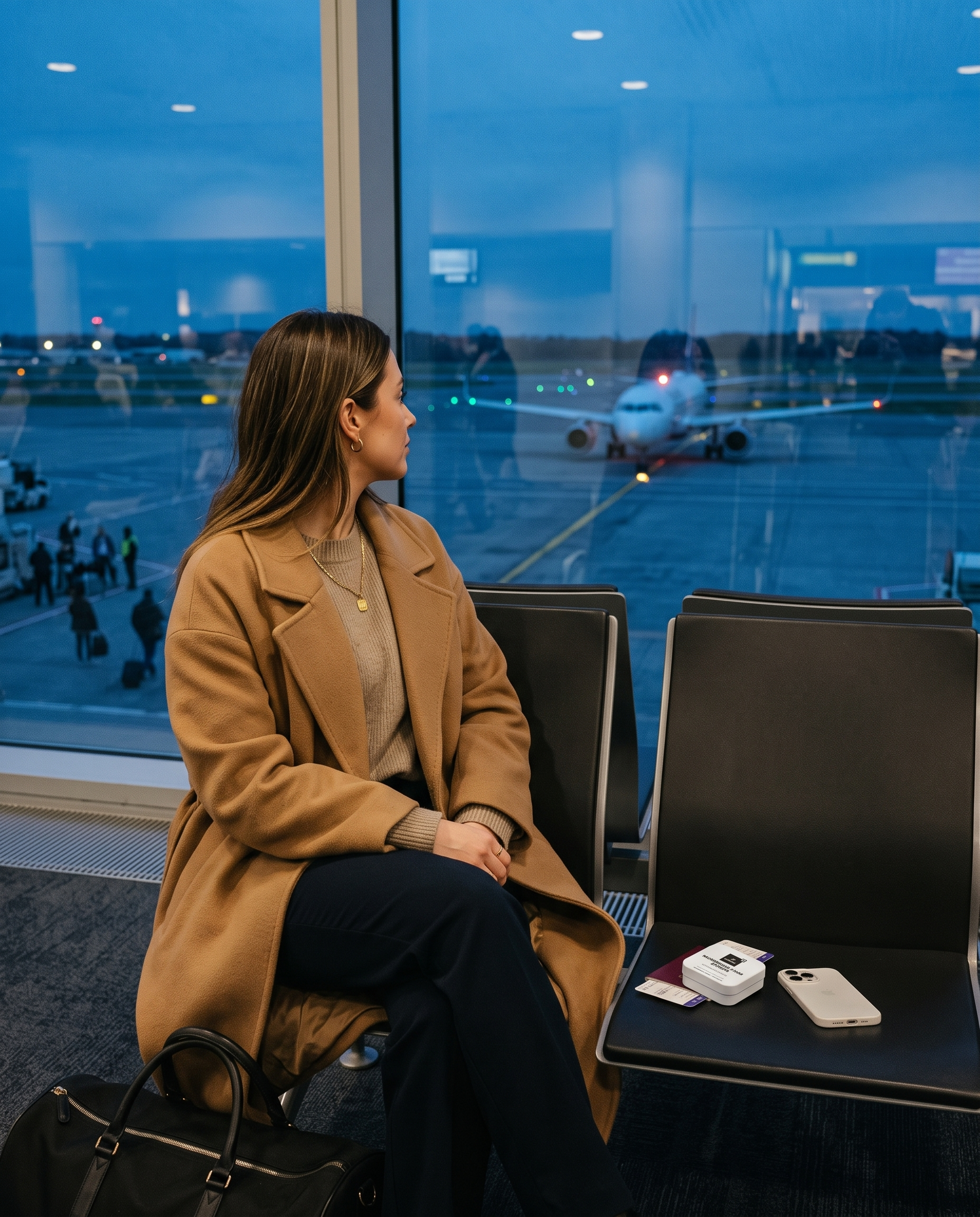 Airport at dusk